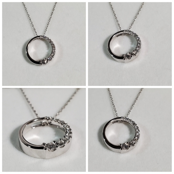 Circle of Life Diamond Necklace in 14k White Gold - Picture 1 of 14